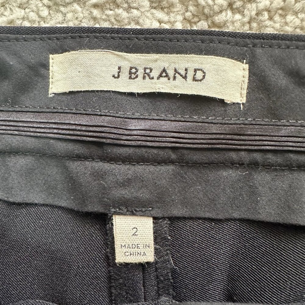 J Brand Pants Women’s 2 Black Skinny Ankle Wool Blend Pants With Gold Zippers - Picture 8 of 11